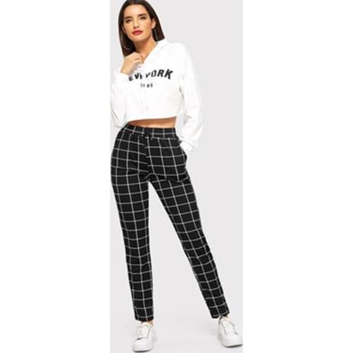 Womens Autumn and Winter New Harajuku Lattice High Waist Casual Pants 2021 Loose Pockets Lace-Up Pencil Pants Womens Trousers