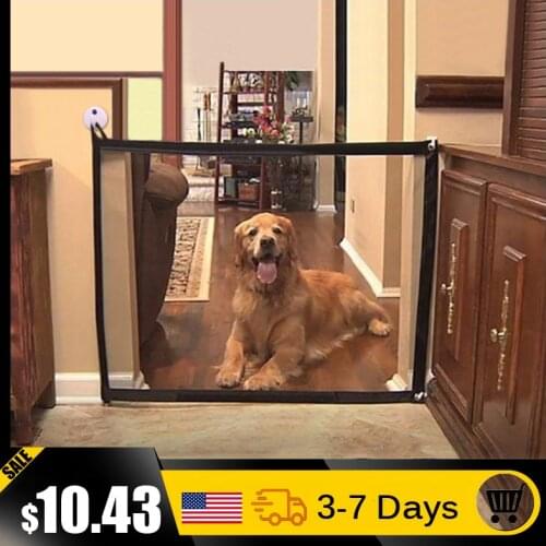 1.8/1.1m Black Foldable Mesh Pet Dog Fence Gate Safe Guard Portable Kids & Pets Safety Door Guard Puerta Para Perro