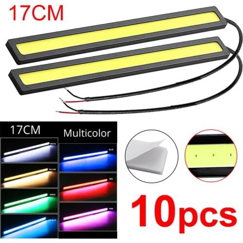 10Pcs 17CM Car LED Daytime Running lights Waterproof DIY Driving LED Strip Light Auto Car DRL COB Driving Fog lights