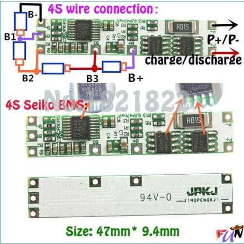 2PCS/alot 4S 14.8V 2A BMS PCM 4S li-ion battery protection board for 4S li-ion battery pack