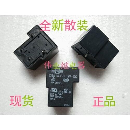 2pcs/lot 832A-1A-F-C 12VDC New Relay 4 PIN A set of normally open