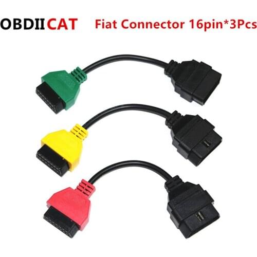 50sets XTOOL New 3PCS OBD2 Diagnostic cable for FiatECUScan and multiecuscan Auto Connector Adapter Bundle Cable for fiat