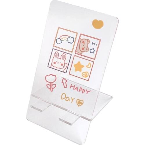 Acrylic Phone Holder Support Resin Mobile Phone Holder Stand Portable Tablets Desk Smartphone Holder Mini Home Office Storage