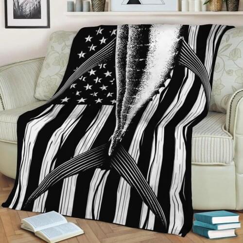 American Fishing Gift Flannel Throw Blanket 3D Printed Keep Warm Sofa Child Blanket Home Decor Textiles Dream Family Gift