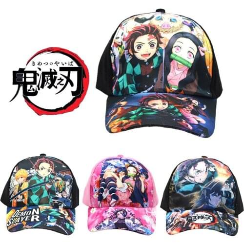 Demon Slayer Childrens Baseball Cap with A Wide Brim Dome Hat Anime Hat Cute Cartoon Cotton Snapback Hip Hop Boys Girls Gifts