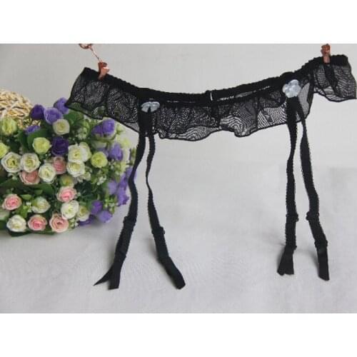 One-piece sexy socks clip black gauze garter women belts