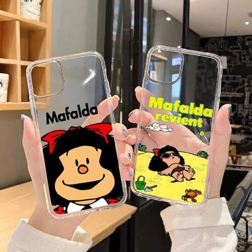 Mafalda Cartoon Phone Case For Samsung Galaxy Note 4 8 9 10 20 S8 S9 S10 S10E S20 Plus UITRA Ultra transparent tpu Etui art