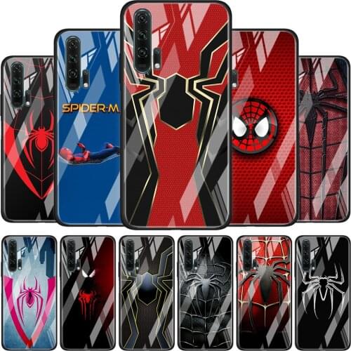 Spider Man Logo Soft Tempered Glass Cover For Honor 30 20 10 9X 8X Lite Pro Plus Phone Case Coque Shell