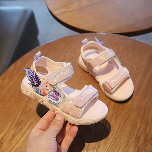 Children shoes girls sandals 2021 summer new childrens princess primary school students soft bottom children girl beach shoes