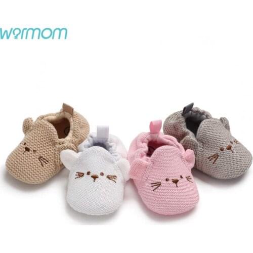 Warmom Baby Shoes Baby Girl Soft Shoes Soft Comfortable Bottom Non-slip Fashion knitting Kid Shoes Newborn Infant Boy Girl Shoes
