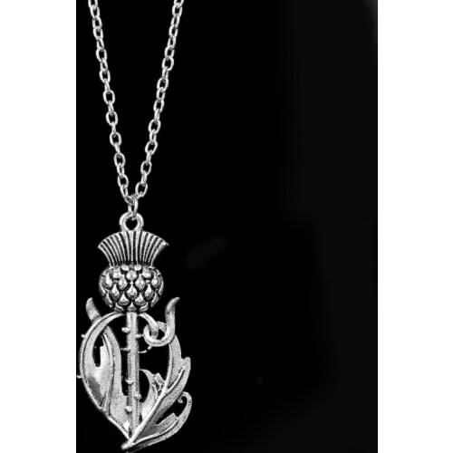 Dongsheng Newest Outlander Scottish National Flower Pendant Necklace Scotland Thistle Necklace Wings Lovely Thistle Jewelry -30