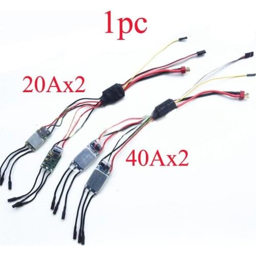 Two-way Brushless Esc 20ax2/2s-4s Lipo 40ax2/2s-6s Lipo2ch Mixing Control Differential Turning Speed Controller For Rc Car