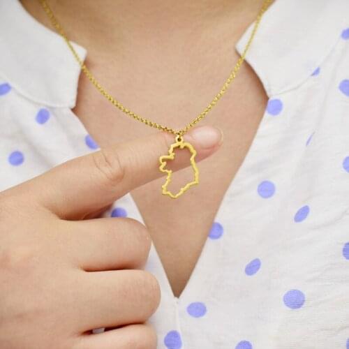 European and American new hollow Ireland country map pendant pendant stainless steel jewelry