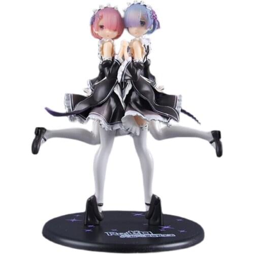 24CM Anime Re:Life in a different world from zero Rem Ram Figure Hard PVC Action Model figures Adult Collection toys