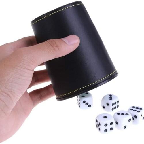 1 Piece Faux Leather Trumpet Shape Flannel Dice Cup Bar KTV Entertainment Dice Cup Party Game Table Game Accessary Dropship