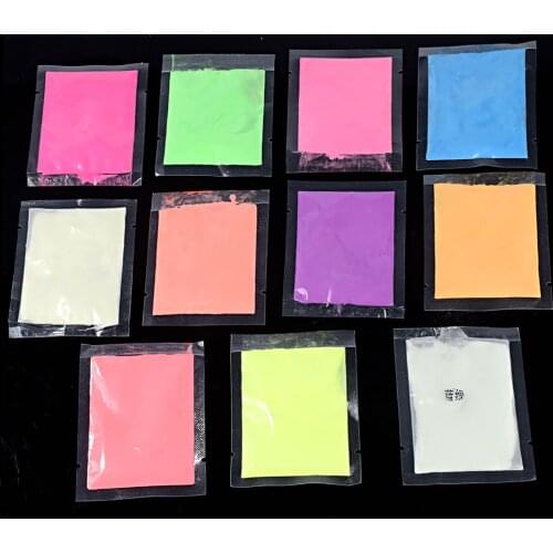 Glow In Dark Glitter Nail Art Phosphor Powder Pigment Luminous Shining Halloween Christmas Nail Fluorescent Dust 10g/Bag 0.35oz