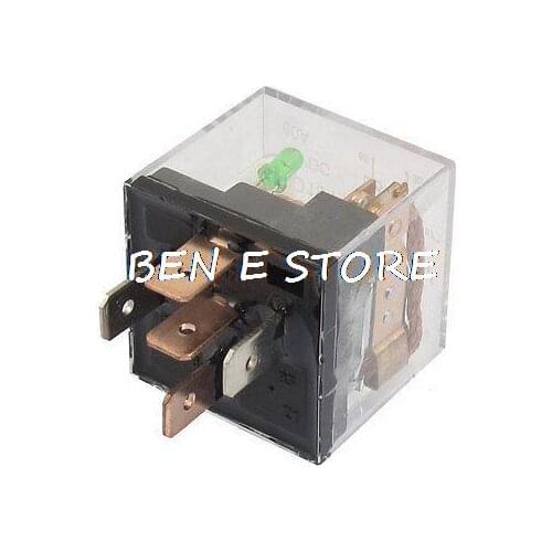 RTT7105-12V Auto Vehicle Car Relay 5 Terminals Green Indicator Light NO NC SPDT 12VDC 80A