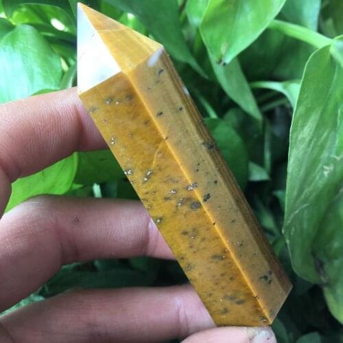 Beautiful natural yellow tiger eye stone crystal point natural crystal reiki healing 70-80mm