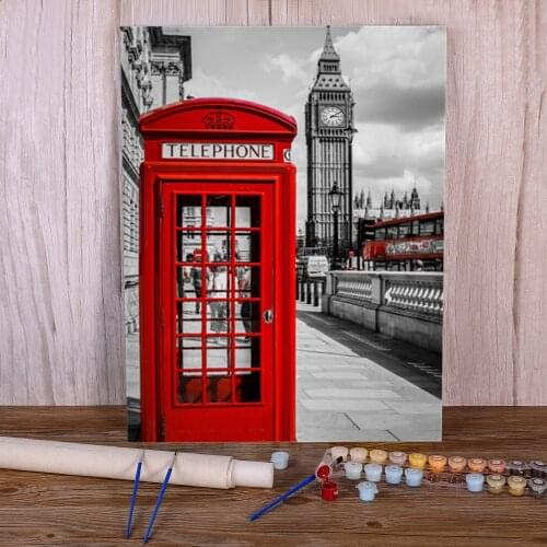 Red Umbrella Rose Flower Paint By Numbers Kit Oil Paints 50*70 Oil Painting New Design For Handiwork