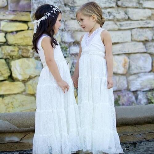 Full Lace Boho Flower Girl Dress For Wedding Elegant Princess Dress A-Line Holy First Communion Gowns For 2-14 Y Girls Vestidos