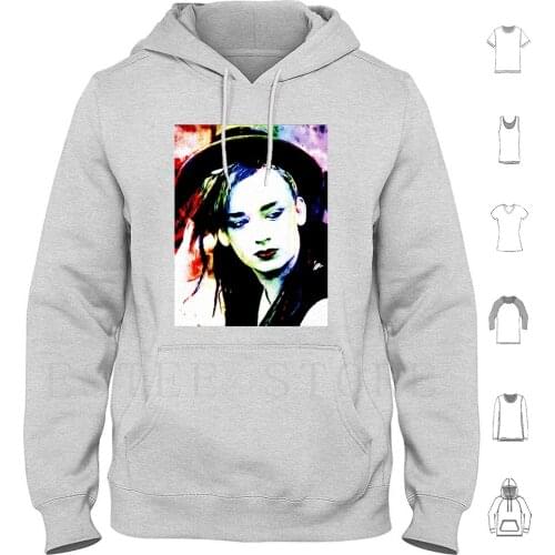 Boy George | Pop Art Hoodies Long Sleeve 80S Boy Chameleon Club Culture George Karma Music Pop Rainbow