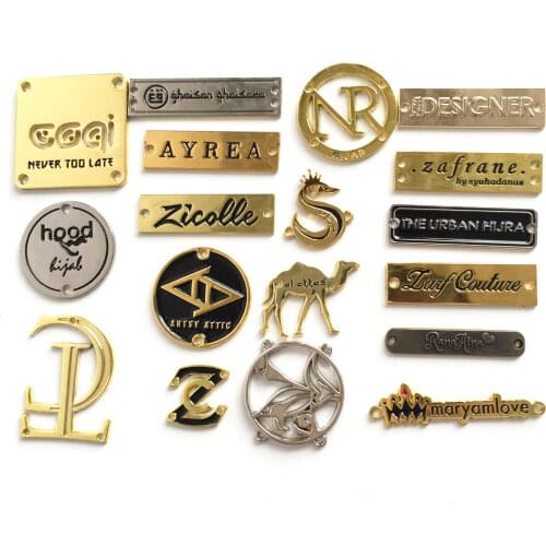 Metal Labels Custom Design Logo Garment Tags For Coat Bags Shoes