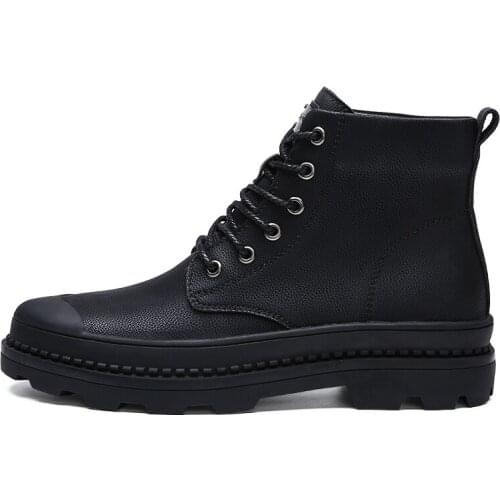 Men Casual Shoe Ankle Boots Leather Men Shoes Sneakers Safety Shoes Tactical Winter Sneakers With Fur Waterproof Ankle Boots Man