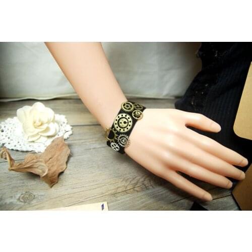 New Arrival Velvet Bracelet Gear Gothic Bracelets for Women Jewelry Fashion Accessories Handmade