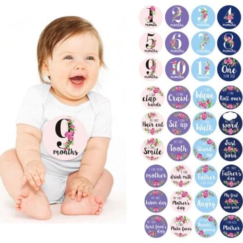 Baby Pregnant Women Monthly Photograph Sticker Fun Month Milestone Stickers DIY Kid Souvenirs Prop E65D
