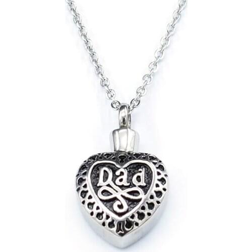 Heart Shape Urn Necklace for Ashes - Cremation Jewelry Keepsake Dad Memorial Pendants Necklace Jewelry
