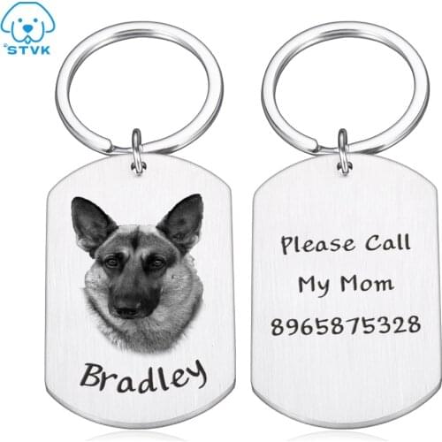 Personalized Dog Cat Tag Custom Pet ID Tags with Photo Dogs Collar Tag New Puppy Gift Dog Cats Accessories Collar Decoration