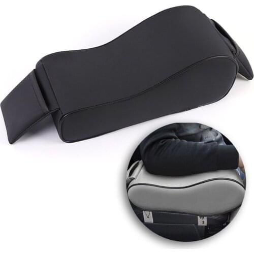 Universele Black Leather Car Truck Center Armrest Heighten Pad Cushion Storage Bag Armsteun Doos Middenarmsteun Pad Styling