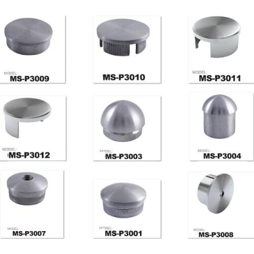 Freeshipping thickness 1.5mm Coupling Stainless Steel Handrail Fittings End Cap Plug for 38.1mm Groove Pipe Handrail