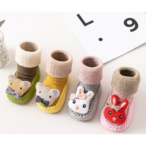 Casual Baby Infant Socks Fashion Childrens Cute Cartoon Stockings Kids Non-Slip Cotton Floor Socks wf