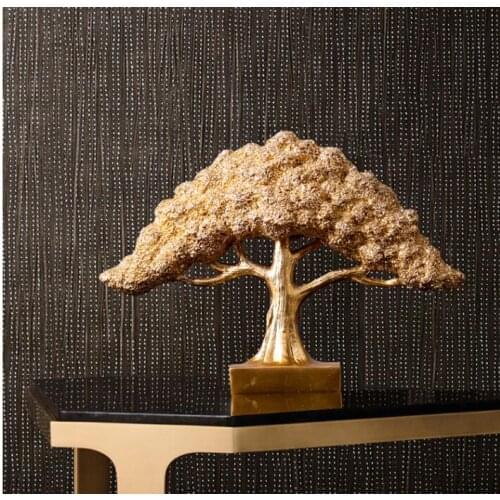 Simple Modern Resin Fortune Tree Ornaments Home Livingroom Accessories Decoration Office Desktop Furnishing Crafts opening gifts