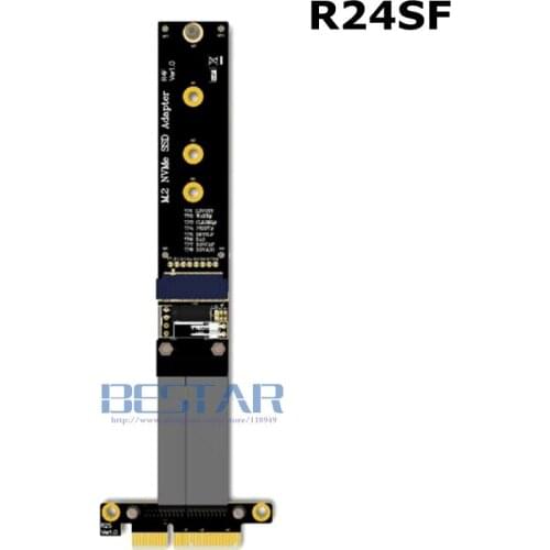 Gen3.0 32G/bps Riser PCI-Express PCI-E 4x PCIe x4 to M.2 NVMe Key M SSD M.2-M Riser Card extension ribbon Cable 10cm 30cm 60cm
