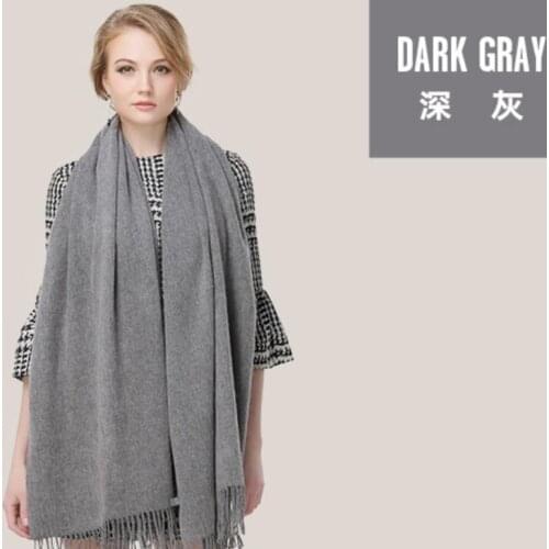 Pashmina Scarf Shawl Wool Cashmere blended Scarf Women Winter Scarfs Thick Dark Gray High Quality Natural Fabric Free Shipping