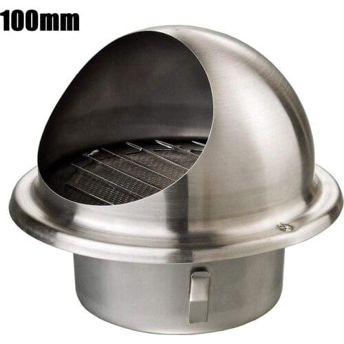 Air Outlet Stainless Steel Round Hood Exhaust Cap Brushed Bullnose External Air Extractor Wall Vent