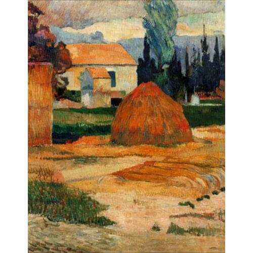 High quality Oil painting Canvas Reproductions Landscape near Arles (1888) by Paul Gauguin hand painted