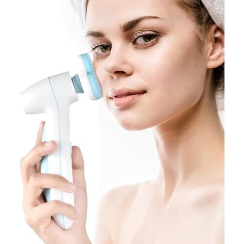 Sonic Vibration Mini Face Cleaner Facial Cleansing Brush Skin Peeling Blackhead Removal Pore Cleanser Face Massager Device