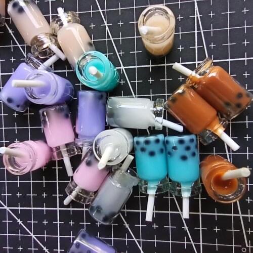 1pcs/lot glass solid Simulation pearl milk tea 18mm Cabochons Hair Bow Center Card Frame Making Craft DIY