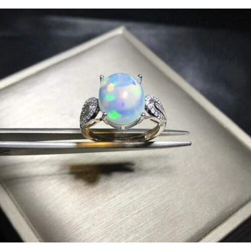 100% NATURAL ETHIOPIAN WELO FIRE OPAL RING CABOCHON 10*12mm