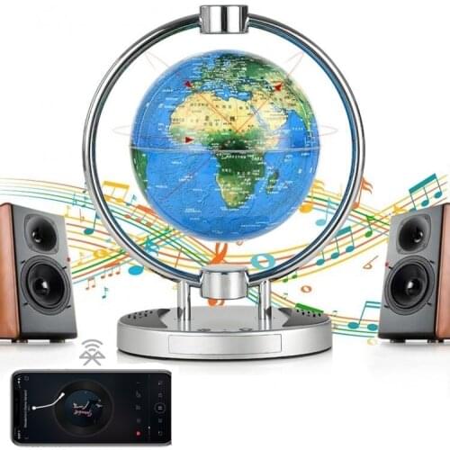 2019 Magnetic Suspension Bluetooth Speaker 360 ° Rotating Earth Floating Globe World Map with Colorful LED Light Home Audio