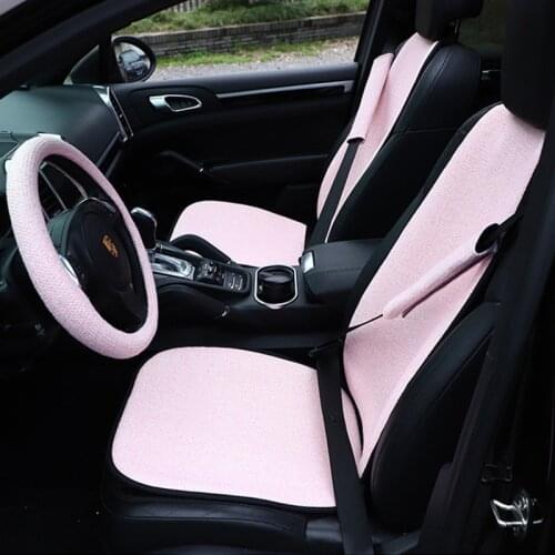 2021 New Arrival Pink Series Tweed Goddess Universal Four Seasons Summer Small Three Pices Backrest Car Seat Cover Cushion