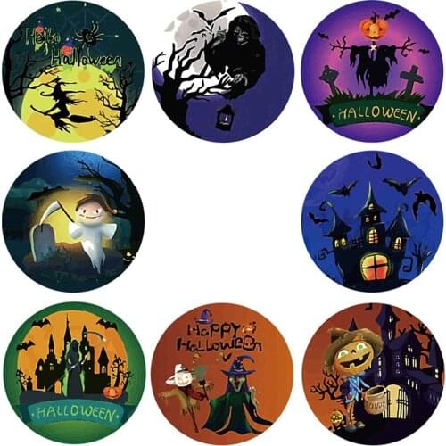 500pcs/roll Halloween Witch Round Stickers Envelope Sealing Labels Candy Bag Sticker For Party Tool