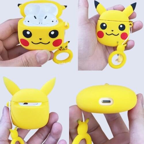 Pokemon Pokemon Anime Pikachu wireless Bluetooth headset protective cover men and women airpods123pro generation Apple headset