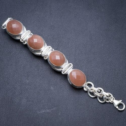 Natural Chalcedony Handmade Unique 925 Sterling Silver Bracelet 7 1/4-8 1/4" Y1919