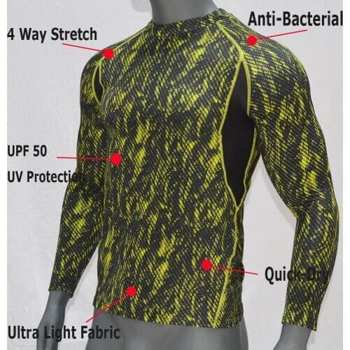 Dropship Quick Dry Surf Rash Guard Shirt Long-Sleeves Dry-Fit Surfing Top For Male Rashguard UPF50 Breathable Shirts Snorkeling