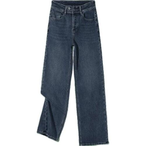 Wide Leg Jeans for Women Bottom Baggy Denim Pants High Waist Full Length Clothing Trousers Vintage Streetwear 2021 New Autumn