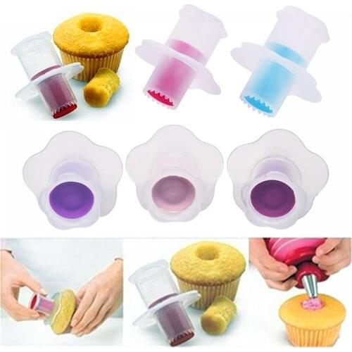 1PC Color Random Cupcake Corer Tools Cupcake Corer Plunger Cutter DIY Cupcake Corer Cake Cored Remove Device Muffin Cup Cakes